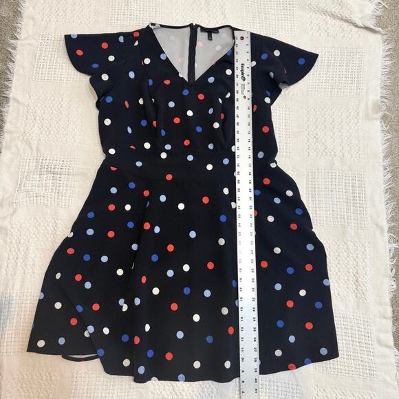 Lane Bryant 22 polka dot flutter sleeve fit and flare dress pockets D1 2749 - Picture 3 of 10